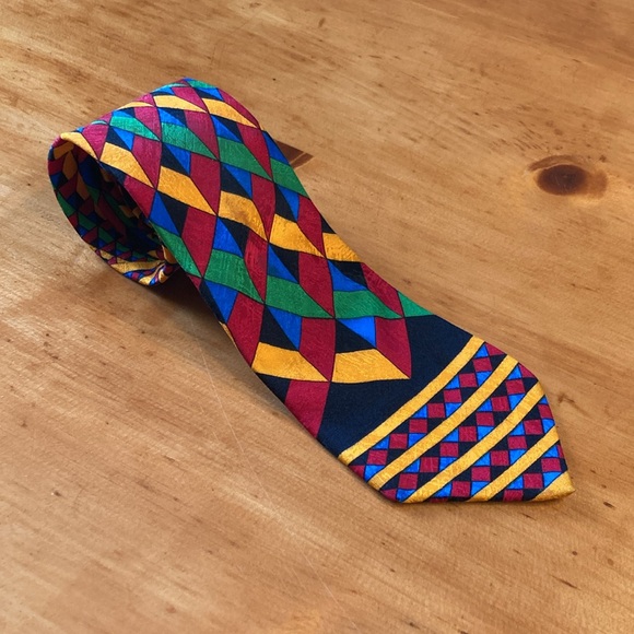 Rush Limbaugh No Boundaries Geometric Multi-Color Silk Neck Tie - Picture 12 of 12